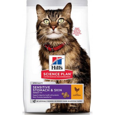 Hill's Pet Nutrition Feline Adult Sensitive Stomomach & Skin Chicken 1,5 kg