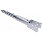 Zemní vrut, patka U, 80 x 80 mm, zinková barva – Hledejceny.cz