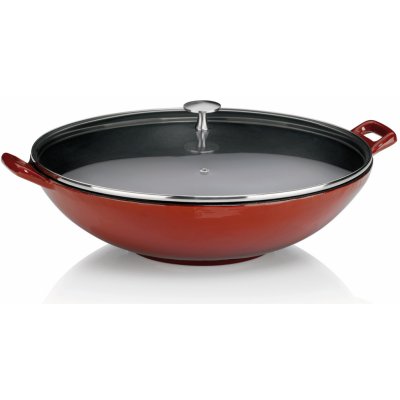 Kela Litinová pánev wok s pokličkou CALIDO červená 36 cm – Zboží Mobilmania