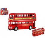 Teddies Autobus "Londýn" červený patrový kov/plast 12 cm na zpětné natažení – Sleviste.cz