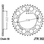 JT Sprockets JTR 302-44 – Zboží Mobilmania