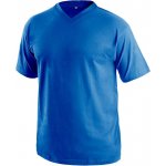 Tričko s krátkým rukávem DALTON výstřih do V středně modrá