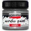 Akrylová a olejová barva Pentart Akrylová barva delikátní metalická 50 ml STŘÍBRNÁ