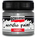 Pentart Akrylová barva delikátní metalická 50 ml STŘÍBRNÁ – Zboží Dáma
