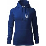 Ukrajina trojzubec prso mikina dámská Cape s kapucí Královská modrá – Zboží Dáma