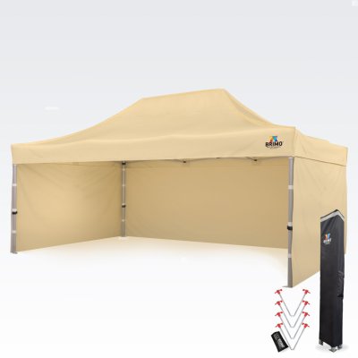 BRIMO Premium (Alu) 4x6 m s 3 stěnami Rychlorozkládací Béžová P. Alu – Hledejceny.cz