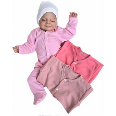 Kojenecké overaly 3kusy růžová kapučíno korálová – Hledejceny.cz