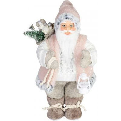 Dekorácia MagicHome Santa, s darčekom, ružovo-hnedý, 30 cm – Hledejceny.cz