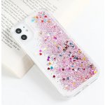 Heart liquid glitter hard kryt pro Apple iPhone 14 Pro Max Barva: Růžová – Zboží Živě
