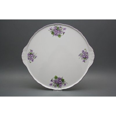 Bohemia Porcelán 1987 Dortový talíř 30,5cm Verona Fialky EFL