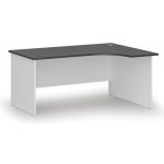 PRIMO Kancelářský rohový pracovní stůl WHITE, 1600 x 1200 mm, pravý, bílá/grafit – Sleviste.cz