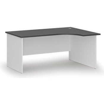 PRIMO Kancelářský rohový pracovní stůl WHITE, 1600 x 1200 mm, pravý, bílá/grafit