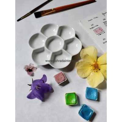 Porcelánová paleta květina 7 důlků ø 12 cm – Sleviste.cz