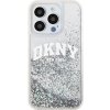 Pouzdro a kryt na mobilní telefon Apple DKNY Liquid Glitter Arch Logo pro iPhone 14 Pro - stříbrný 3666339270872