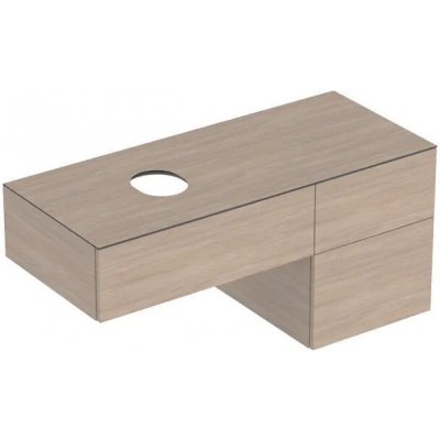 Geberit VariForm skříňka pod umyvadlo na desku, s odkládací plochou, 120x55x51 cm, 3x zásuvka, dub / melamin se strukturou dřeva 501.187.00.1
