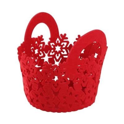 Toro Košík vánoční kulatý 15x15x14cm plstěný červený 1ks – Hledejceny.cz