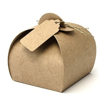 PartyDeco PartyDeco Krabičky na dárky se štítkem - hnědé 10 ks – Hledejceny.cz