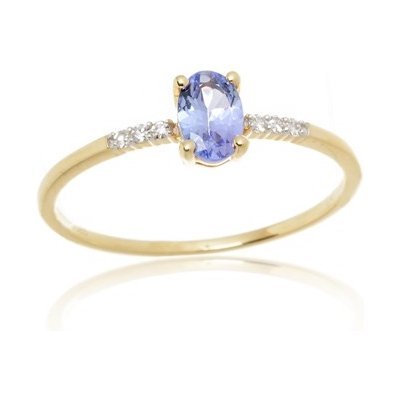 L'amour DiamondsZlatý prsten s tanzanitem a diamanty JR11384TZNY – Zboží Mobilmania
