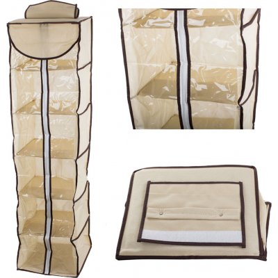 Verk 01334 Závěsný organizér s 5 přihrádkami 30x30x100cm béžová – Zboží Dáma