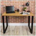 HowHomely | Pracovní stůl BLAT 140 x 60 cm černá/hnědá | DD0376 – Sleviste.cz