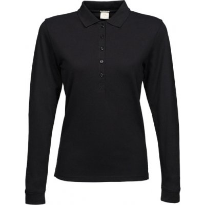 Tee Jays dámské strečové polo tričko s dlouhým rukávem černá – Zboží Mobilmania