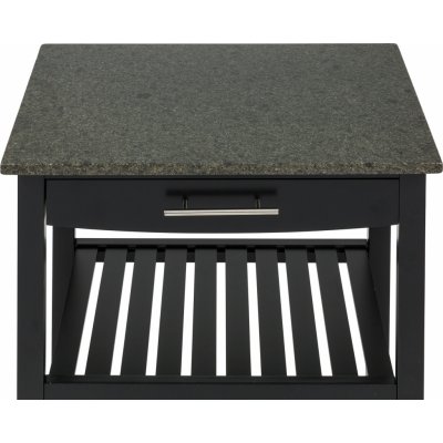 Klarstein Tennessee servírovací vozík 4 patra dřevo žula pojízdný Černá – Zboží Dáma