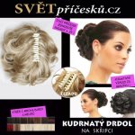 Kudrnatý drdol na skřipci - příčesek #22/613 - popelavá blond/plavá blond – Zboží Mobilmania