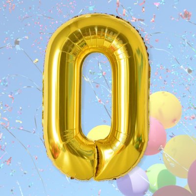 Nafukovací balónky čísla maxi zlaté 0 – Zboží Mobilmania