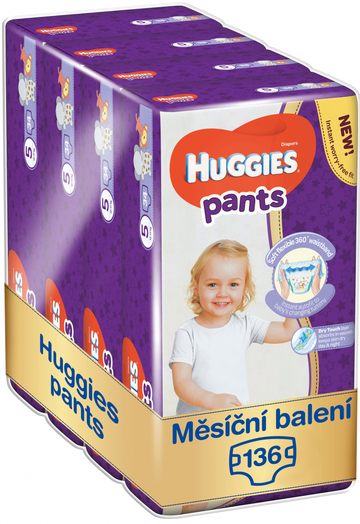 HUGGIES Pants Jumbo 5 12-17 kg 136 ks od 1 099 Kč - Heureka.cz