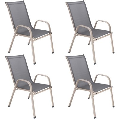 SPRINGOS MONZA GF0072 šedé Set 4x Zahradní křeslo – Hledejceny.cz
