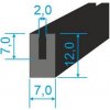 Těsnění válce 05381001 Pryžový profil tvaru "U", 12x7/2mm, 60°Sh, NBR, -40°C/+70°C, černý