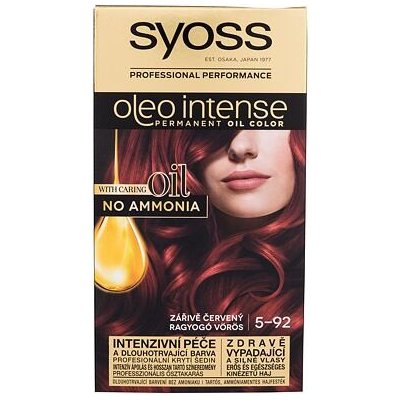 Syoss Oleo Intense Permanent Oil Color permanentní olejová barva na vlasy bez amoniaku 5-92 Bright Red 50 ml – Zboží Mobilmania