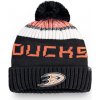 Čepice Fanatics Authentic Pro Rinkside Goalie Beanie Pom Knit NHL Anaheim Ducks