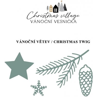 Papero amo ♥ vyřezávací šablony vánoční vesnička Vánoční větev – Hledejceny.cz