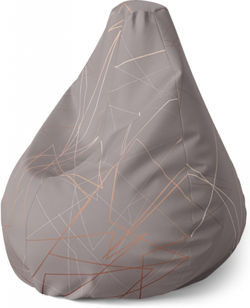 Sablio sedací vak Pear trojúhelníková abstrakce 140 x 100 x 25 cm