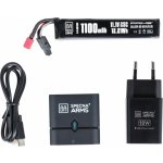 Specna Arms Sada nabíječe EASY NANO CHARGER 10W pro Li-Pol a akumulátor Li-Pol 11,1V 1100mAh 25C T-Dean – Zboží Dáma