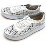 Klop dámské kožené polobotky 014 624 bílé Bílá – Zboží Dáma