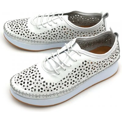 Klop Dámské kožené polobotky 014 24077-W bílá Bílá – Sleviste.cz