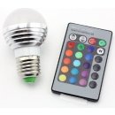 Žárovka RGB LED žárovka 3W kulatá E27