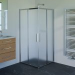 Kout sprchový Wecco SHINY 800×800 mm lesklý hliník/matné sklo – Sleviste.cz