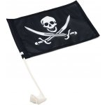Pirátská vlajka s držákem na auto - 20 x 30 cm – Zboží Dáma
