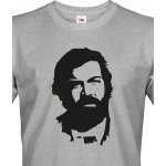 Bezvatriko.cz pánské tričko Bud Spencer Canvas pánské tričko s krátkým rukávem 0574 Tmavý melír – Zboží Dáma