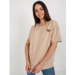 RELEVANCE Dámské oversize tričko s krátkým rukávem Béžová