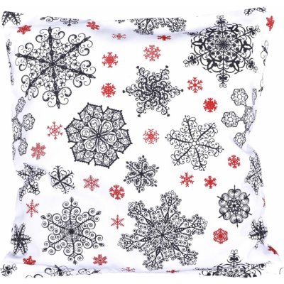 Forbyt Vánoční bavlna Černé a červené vločky 1167 40 x 40 cm – Zboží Mobilmania