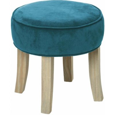 Atmosphera Čalouněný taburet, elegantní potažená stolička ve velice originální mořské barvě – Zboží Mobilmania