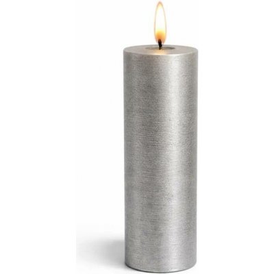 SIRIUS LED svíčka na baterie vosková Sille, Ø 5 × 20 cm, stříbrná, 2× AA – Hledejceny.cz