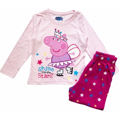 EPLUSM Dívčí bavlněné pyžamo Shine prasátko Peppa Ružová – Zboží Mobilmania