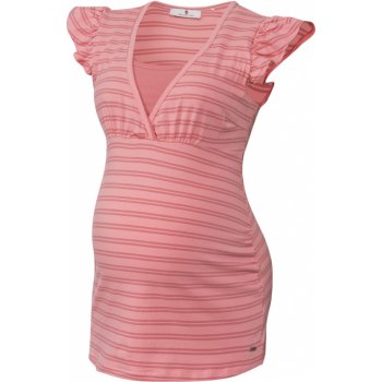 bellybutton dámské těhotenské triko pruhy korálová / světle růžová