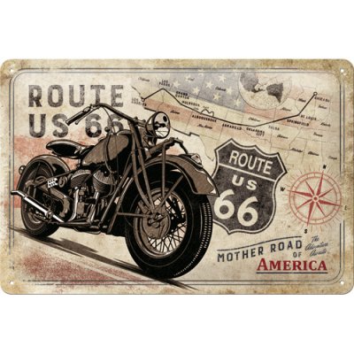 Nostalgic Art Plechová Cedule Route 66 Bike Map – Zboží Mobilmania