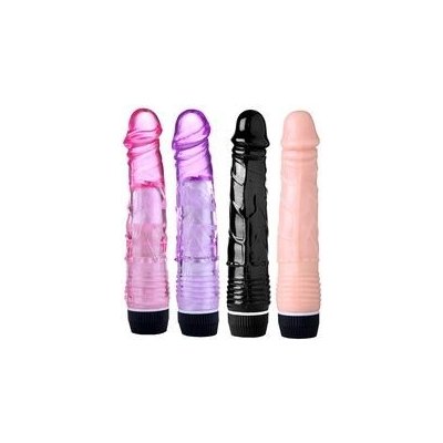 SEXTOYS Vibrační gelové dildo 20 cm Massive Real fialová